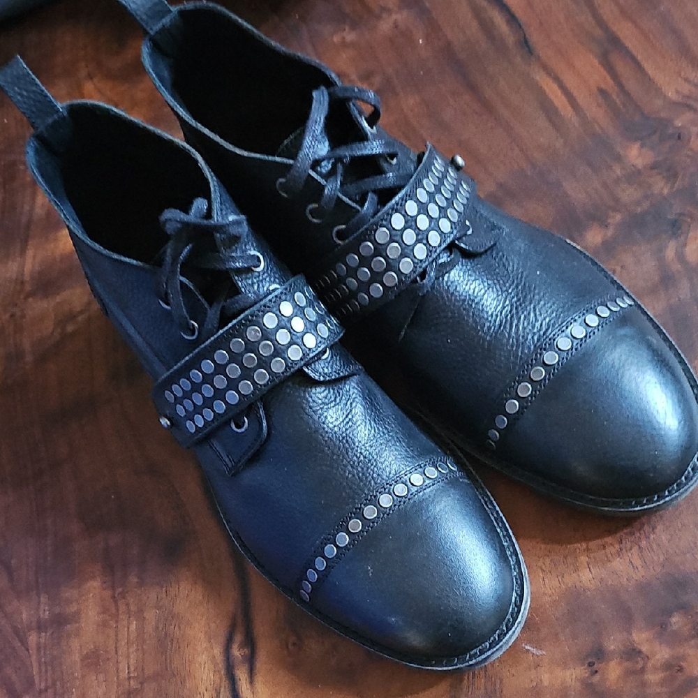 Andrew Marc Black Studded Men's Boots